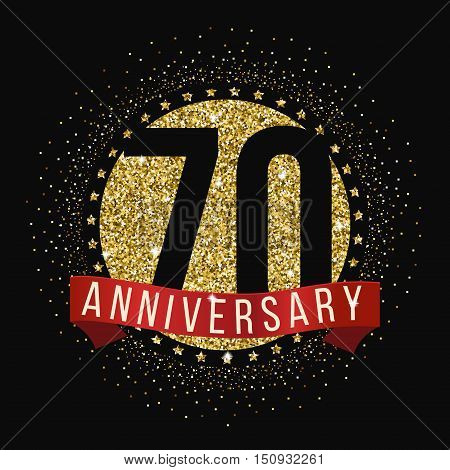 Seventy years anniversary celebration logotype. 70th anniversary logo.