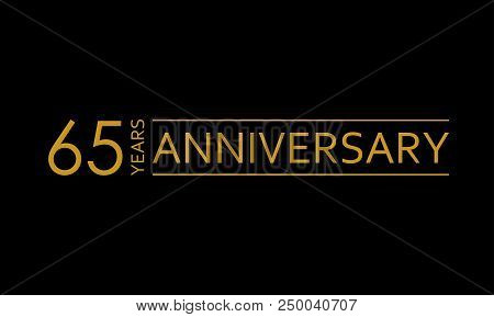 65 Years Anniversary Icon. 65th Birthday Emblem. Anniversary Design Element. Vector Illustration.