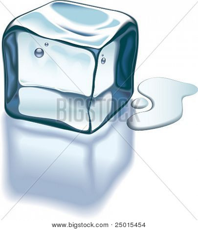 an ice cube on a glass surface