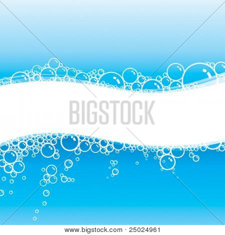 Acqua schiuma con copy space, vector a strati.