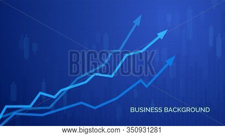 Financial Graph Chart. Business Infographics Background. Graph Chart Of Stock Market Investment Trad