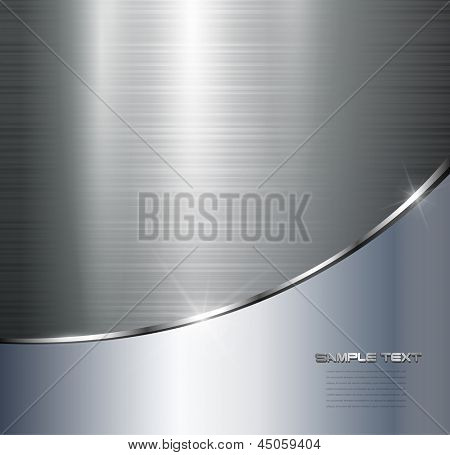 Metallic background polished steel texture, vector.