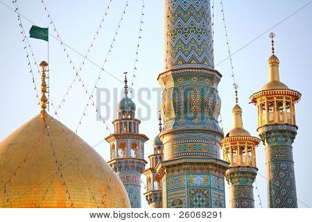 Minarets of Qom in Iran - Qom is considered to be a holy city in Shi`a Islam