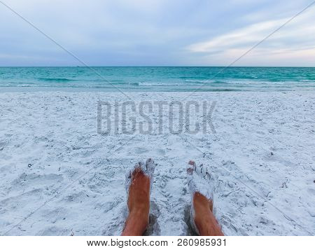 Siesta Key, Usa - The White Sand At Siesta Key Beach At Florida