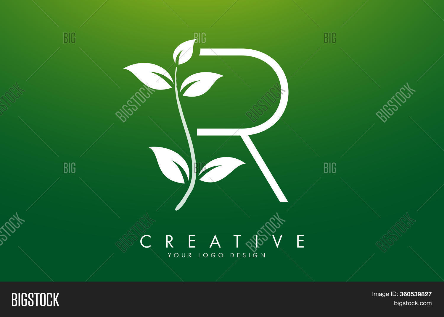 White Leaf Letter R Vector & Photo (Free Trial) | Bigstock