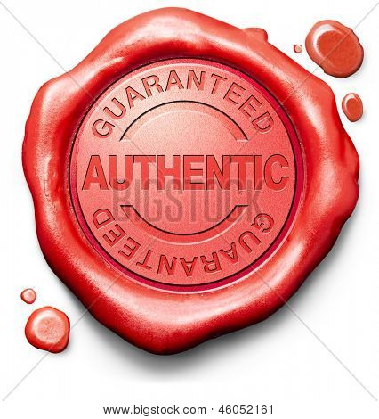 guaranteed authentic stamp red wax seal quality label authenticity guarantee assurance label for highest product control