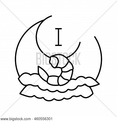 I Seafood Vitamin Line Icon Vector. I Seafood Vitamin Sign. Isolated Contour Symbol Black Illustrati