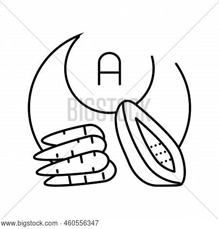 A Vitamin Line Icon Vector. A Vitamin Sign. Isolated Contour Symbol Black Illustration