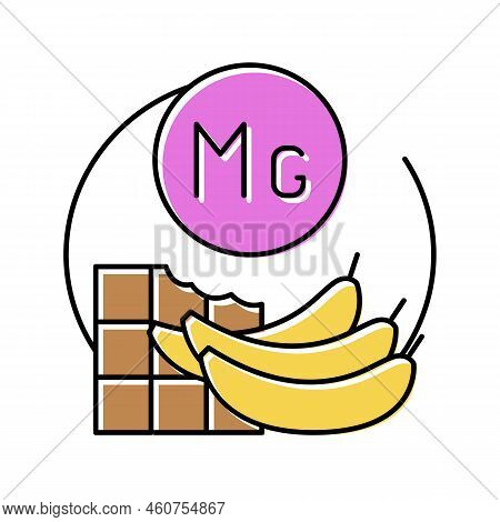 Mg Vitamin Color Icon Vector. Mg Vitamin Sign. Isolated Symbol Illustration