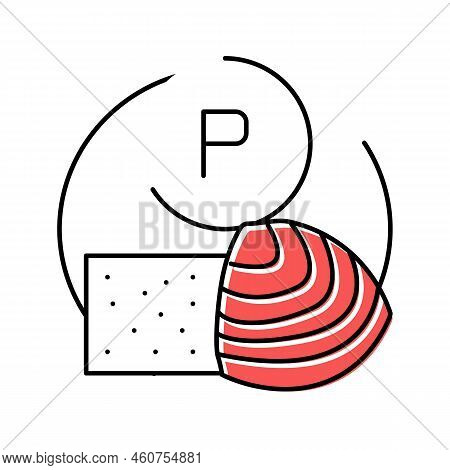 P Vitamin Color Icon Vector. P Vitamin Sign. Isolated Symbol Illustration