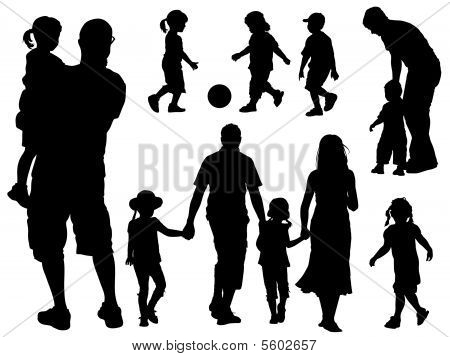 Familie silhouetten