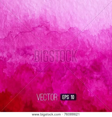 Vector pink watercolour background. Watercolor texture. Decorati