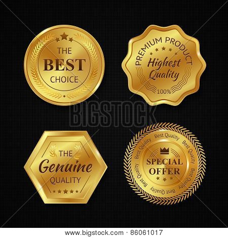 Golden Metal Badges