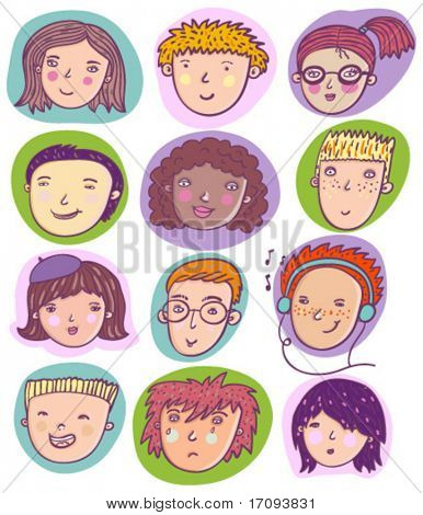 cool vector set of human cartoon individuals