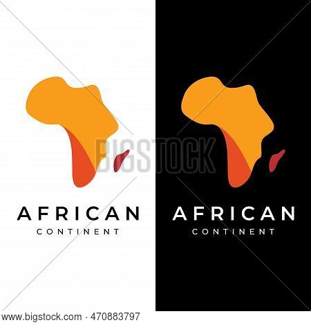 Abstract African Continent Map Logo Template Design, Africa Travel And Tours. With Vector Design Con