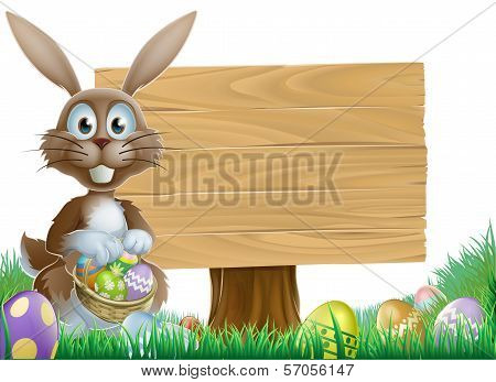 Rabbit And Easter Sign