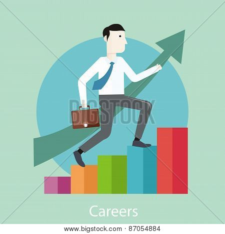 Career concept in flat design style