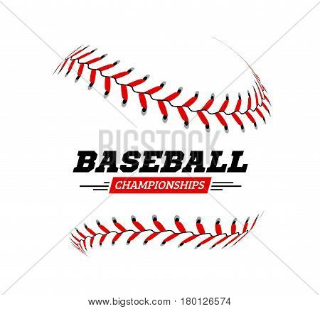 Baseball ball on white background Vector illustration