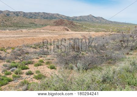 Mountains and scrub in the high desert Hackberry Arizona