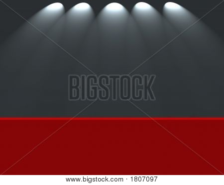 Spotlights Shining Down On Empty Stage