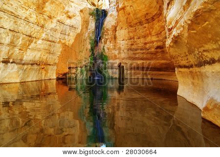 Picturesque canyon Ein-Avdat in desert Negev in Israel