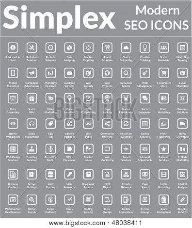 Simplex - Modern Seo Icons (Light-Square Version)