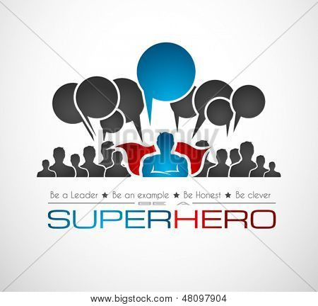 Worldwide communication and social media concept art with a superhero shape. People communicating around the globe with a lot of connections.