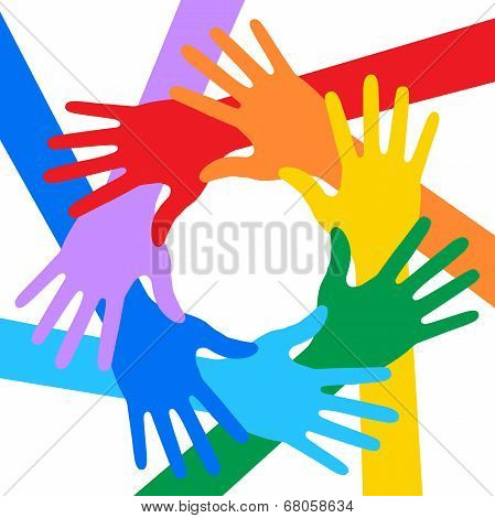 Rainbow Colors Hands Icon