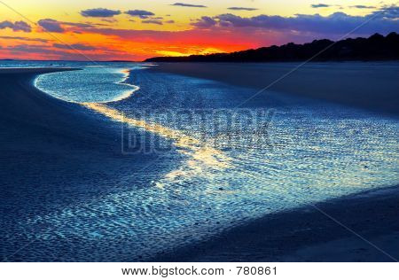 Tramonto sulla spiaggia di Hilton Head