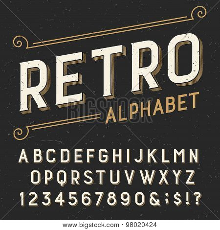 Retro alphabet vector font.