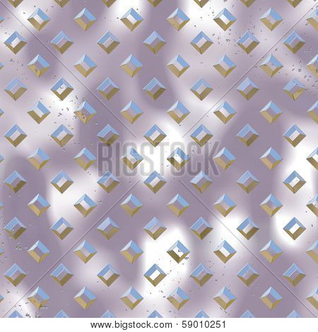 3d diamond plate metal seamless surface background texture