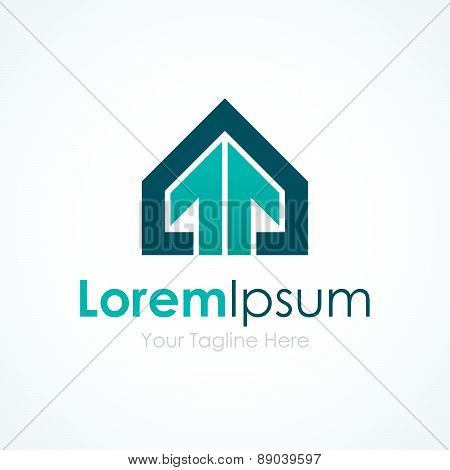 House wins professional stylish arrow up element icons business logo