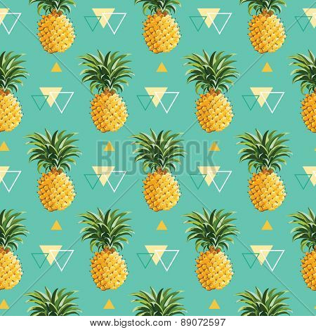 Geometric Pineapple Background - Seamless Pattern in vector