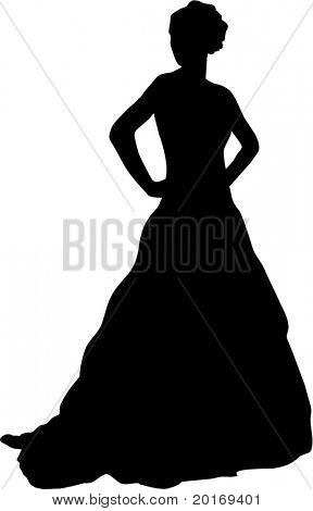 silueta de mujer hermosa en vector de vestido