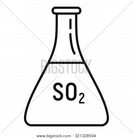 Sulfur Dioxide Flask Icon. Outline Sulfur Dioxide Flask Vector Icon For Web Design Isolated On White