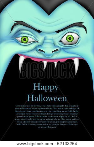 illustration of screaming monster for Halloween message