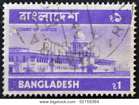 Bangladesh - Circa 1950: A Stamp Printed In Bangladesh Shows Image Of The Court Of Justice