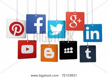 Social Media Logotype On Tags