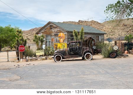 ARIZONA USA - APRIL 23 2014: popular museum of old Route 66 - Hackberry general store