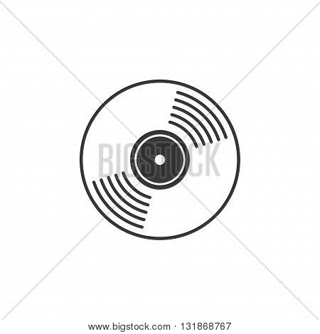 Vinyl record vector icon compact CD disk DVD disc gramophone record symbol rotating record disc flat vinyl lp cartoon vinyl record label cover emblem modern simple illustration design isolated