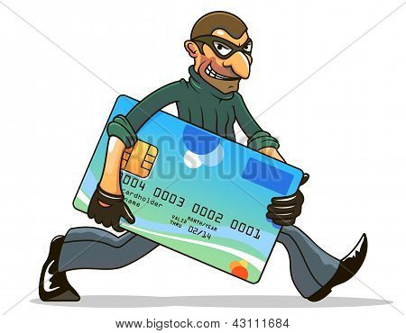 Hacker or thief stealing credit card