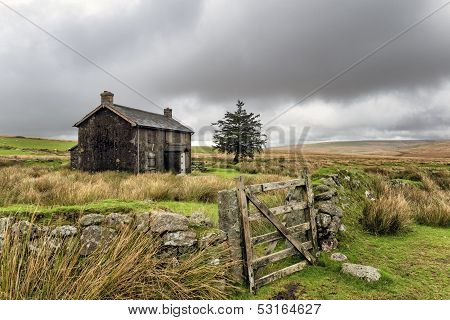 Abandoned Farmhouse On A Stormy Day In Dartmoor