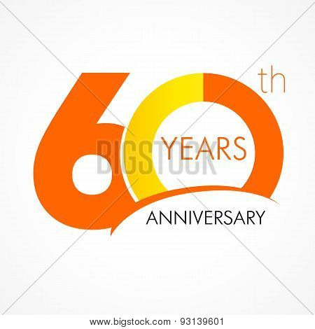 60 th anniversary numbers. 60 years old logotype. Simple congrats. Isolated abstract graphic web design template. Creative digits. Up to 60%, -60% percent off discount. Modern congratulation concept.