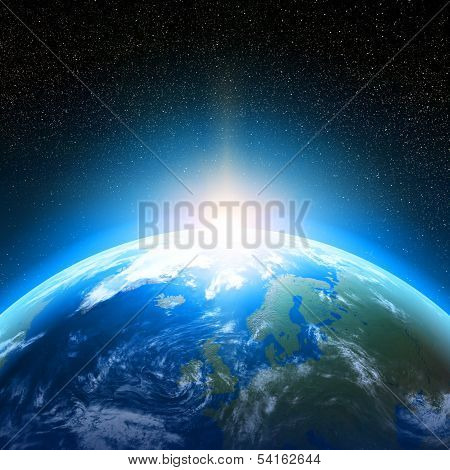 Earth planet viewed from space