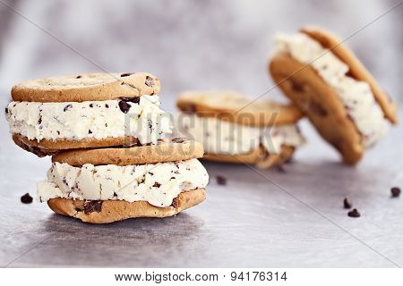 Chocolate Chip Ice Cream Cookie Sandwiches