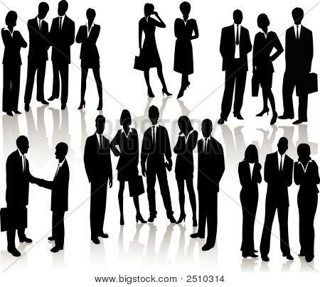 Business People - Vector Silhouette