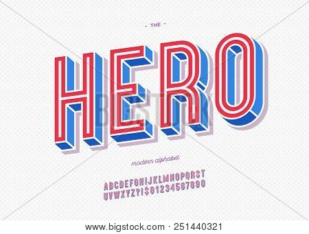 Vector Hero Typeface Trendy Typography Colorful Style For Decoration, Logo, Party Poster, T Shirt, B