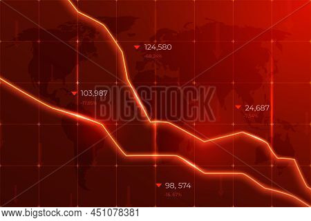 Business Failure, Company Bankruptcy, Stock Market Crash And Loss Trading Graph. The Concept Of Econ