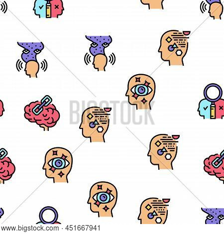 Philosophy Science Vector Seamless Pattern Thin Line Illustration