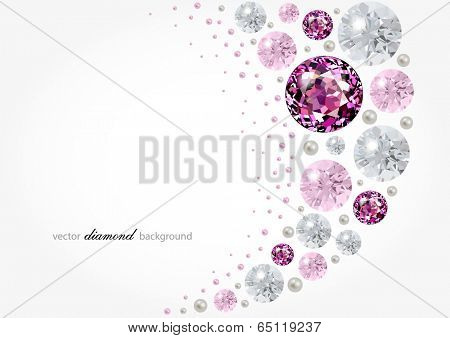 Abstract background with diamonds and pearls